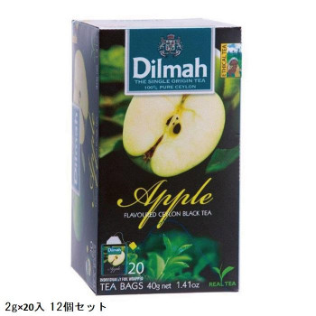 やさしく飲みやすい味わいの紅茶 代引き不可 同梱不可 Dlimah フレーバーティー アップル 12個セット 往復送料無料 2g×20入 18％OFF 個包装ティーバッグ 610409