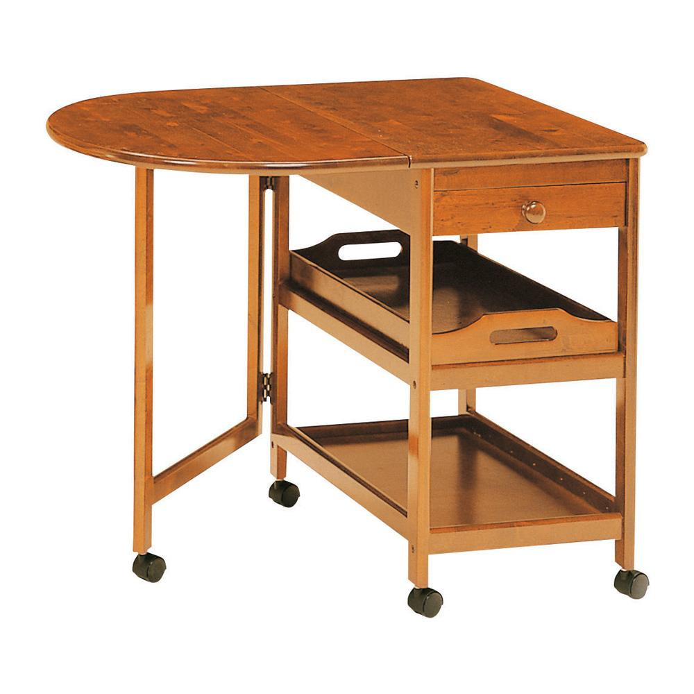 年末のプロモーション 木製のテーブル付ワゴン 代引き不可 同梱不可 木製テーブル付ワゴン 割引発見 BR KW-415