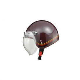 （同梱不可）リード工業 LEAD NOVIA(ノービア) バブルシールド付スモールロージェットヘルメット ラインブラウン レディースフリーサイズ