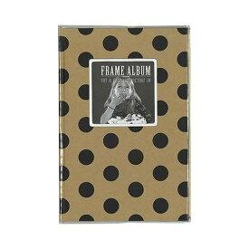 （同梱不可） フレームアルバム M66-004 ブラックドット 表紙のフレームにお気に入りの写真が飾れるフォトアルバム!