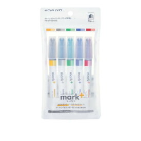 （同梱不可） コクヨ 2トーンカラーマーカー マークタス 5本セット PM-MT100-5S2 マーキングしても目がチカチカしにくいインク色を採用