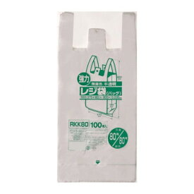 （代引き不可）（同梱不可）ジャパックス レジ袋 関東80号/関西80号 半透明 100枚×5冊 RKK80
