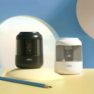 【公式店】 deliジャパン 鉛筆削り 電動 自動調節機能 シンプル こども 乾電池式 えんぴつ削り 丸/三角/…