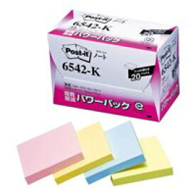 スリーエムジャパン Post-it 再生紙経費削減 6542-K 混色 / のりつきメモ / 334707