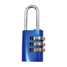 WAKI アルミのカギ 3段番号可変式錠 ブルー / 工具 / 743554