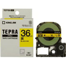 キングジム テプラPROテープ SC36Y 黄に黒文字 36mm / ラベルライター用テープカートリッジ / 353312