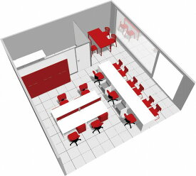 【送料無料】【smtb-TK】【店舗】SOHO家具パッケージ・45平米（4人用） 赤と白でキュートな店舗【YDKG-tk】【fsp2124】【fs2gm】【RCP】【fs3gm】