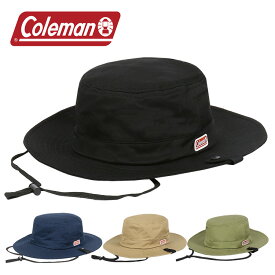 Coleman アドベンチャーハット メンズ レディース サファリハット コールマン ロゴ ワンポイント 帽子 手洗い可 ユニセックス アウトドア ハット
