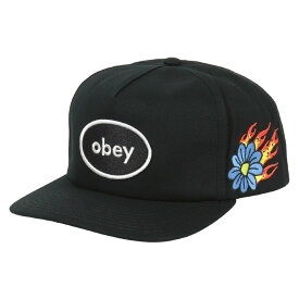 OBEY キャップ メンズ レディース ブランド ロゴ パッチ 5パネル 帽子 オベイ スナップバック フラワー 花 炎 ユニセックス ツートンカラー