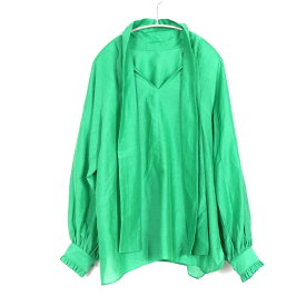 【中古】ROPE ロペ レディース シャツ ブラウス 38 M 長袖 緑 ワイド 新品 古着