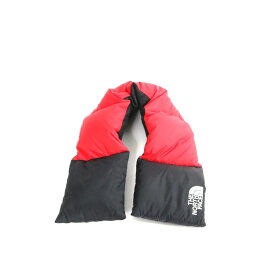 【中古】THE NORTH FACE ザノースフェイス メンズ レディース マフラー F ヌプシ ダウン マフラー 赤 黒 中古A 古着