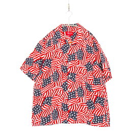 【中古】SUPREME シュプリーム S メンズ シャツ カジュアルシャツ Flags Rayon S/S Shirt 星条旗 半袖シャツ アロハシャツ 新品 古着