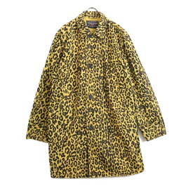 【中古】HYSTERIC GLAMOUR ヒステリックグラマー × SUPREME シュプリーム L メンズ ステンカラーコート 21SS Leopard Trench 正規品 レオパード 黄色 中古A 古着