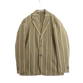 【中古】CARUSO カルーゾ 46 M メンズ テーラードジャケット シャツジャケット ELBA エルバ アンコン MB01S37 カーキ 中古A 古着