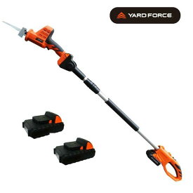 YARDFORCE 18Vコードレス電動のこぎり 予備バッテリー付 18V 2.0Ah Y3LS-C08-0000 充電式 高枝のこぎり 電気ノコギリ 手のこぎり 2way ノコギリ 鋸 高枝切り 粗大ごみ 引越 送料無料 ハンディ 剪定 家庭用 庭木 鋸 処理 タイヤ ブロック プラスティック パイプ 切断 1年保証