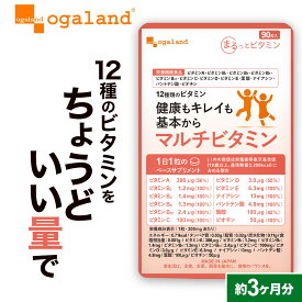 マルチビタミン （約3ヶ月分） [栄養機能食品] 食事で不足 野菜不足ビタミンd ビタミンM 葉酸 ダイエット 美容 健康 サプリメント サプリ 送料無料 オーガランド 12種 の ビタミン 配合 気持ち の バランス 偏食 口コミ