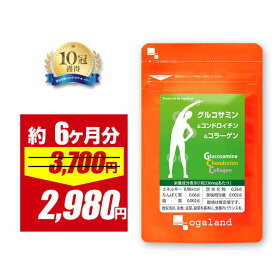 【19％OFFセール!!】グルコサミン コンドロイチン コラーゲン（約6ヶ月分）送料無料 サプリメント サプリ フィッシュ コラーゲン 2型コラーゲン コンドロイチン ヒアルロン酸 MSM デキストリン 健康 健康食品 低価格 オーガランド 送料無料_han