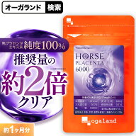 【24H限定ポイント10倍】馬プラセンタ6000（約1ヶ月分） 送料無料 純度100％ プラセンタ 馬 サプリ 馬プ…