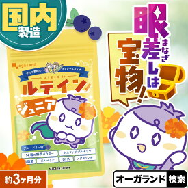 ルテイン ジュニア （3個セット・約3ヶ月分） 子ども用サプリメント 子供用 子ども用 子ども サプリ キッズ サプリメント ブルーベリー味 栄養 メグスリノキ デジタルケア ブルーライト 自然由来 DHA 乳酸菌 フローラ オーガランド ポイント消化 ポイント消費 送料無料