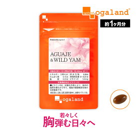 【新発売】栄養機能食品 AGUAJE ＆ WILD YAM（約1ヶ月分～）アグアヘ サプリ バスト 美容 女性 らしく 胸 弾み ハリのある 張り 栄養 ザクロ プラセンタ 大豆イソフラボン 亜麻仁油 ビタミンE レシチン マカ末 ワイルド ヤムエキス末 健康 タンパク質 オーガランド