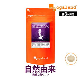 ガジュツ 紫ウコン うこん 粒（約3ヶ月分）サプリメント サプリ 3粒あたり 紫うこん 630mg オーガランド 紫うこん ウコン ビタミン アズレン ダイエット 健康 美容 送料無料