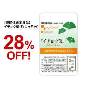 【機能性表示食品】イチョウ葉（約1ヶ月分）サプリメント 送料無料 サプリ いちょう イチョウ葉エキス イチョウサプリ オーガランド supplement 若々しく ポリフェノール フラボノイド ナイアシン パントテン酸 _JH