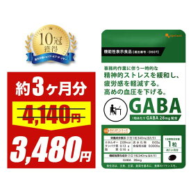 ＼58時間限定セール／【機能性表示食品】GABA（約3ヶ月分） 血圧 サプリ GABA ギャバ 配合 血圧サプリメント リフレッシュ 血圧 ストレス 緩和 疲労 感 軽減 カカオ 高麗人参 亜麻仁油 イワシ抽出ペプチド ポイント消化 送料無 ポイント消費 送料無料