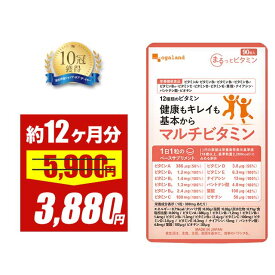 【大特価SALE】マルチビタミン（約12ヶ月分） 送料無料 1粒でOK 飲みやすい サプリ 野菜不足 食事で不足 ビタミン サプリメント ビタミンA ビタミンB1 ビタミンB2 ビタミンB6 ビタミンB12 ビタミンC ビタミンD ビオチン ナイアシン ポイント消化 消費 送料無料