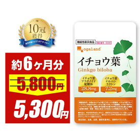 【3/4 20時スタート！期間限定8％OFF】【機能性表示食品】イチョウ葉（約6ヶ月分）イチョウ葉 サプリメント サプリ いちょう イチョウ葉エキス イチョウサプリ 若々しく 送料無料 オーガランド フラボノイド ナイアシン パントテン酸 【半年分】ポイント消化 送料無料