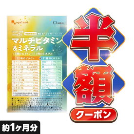 【4/21(火)限定★クーポンで半額】マルチビタミン＆ミネラル （約1ヶ月分）送料無料 ビタミンC マルチビタミン ミネラル サプリ ビオチン ビタミンb ビタミンB1 ビタミンD ビタミンE ナイアシン ビタミンA サプリメント ミネラル 美容 健康 葉酸 亜鉛 鉄 送料無料