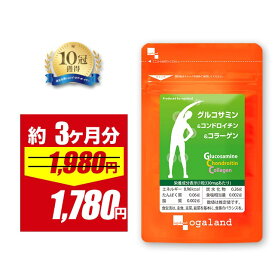 【期間限定10%OFF】グルコサミン コンドロイチン コラーゲン（約3ヶ月分）送料無料 サプリ サプリメント 魚 フィッシュ コラーゲン 2型コラーゲン グルコサミン コンドロイチン コラーゲン ヒアルロン酸 デキストリン 健康 オーガランド
