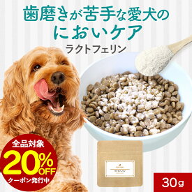 【全品対象20％OFFクーポン】犬 歯磨き 歯磨き粉 歯石取り パウダー ラクトフェリン 30g デンタルケア ふりかけ サプリ フード おやつ サポート シニア 老犬 高齢 粉末 ドッグフード ごはん トッピング ペット ケア 小型犬 中型犬 大型犬 送料無料 nkdy
