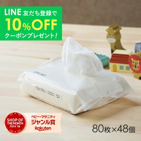 おしりふき ウェットティッシュ ノンアルコール 80枚×48個セット【3840枚】詰め替え 日本製 お尻拭き ケース 不要 シンプル 水99% 肌にやさしい おしゃれ コンパクト 保育園準備 出産祝い ギフト おしり拭き ウエッティ つめかえ (12個×4箱) 送料無料 あす楽