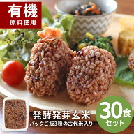 【2370円OFF】発酵発芽玄米 パックご飯 160g×30食 発酵玄米 食塩不使用 国産 有機JAS 有機玄米 古代米ブ…