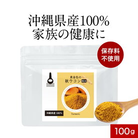 【ポイント10倍】ウコン粉末 ウコンパウダー 国産 (100g) ウコン パウダー 粉末 秋ウコン パウダー ターメリック ターメリックパウダー 香辛料 無着色 無添加 クルクミン ターメリックライス カレー スパイス 健康 栄養補助食品 送料無料 レビュー特典 nkdy