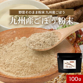 九州産 ごぼう粉末 パウダー 100g 国産 野菜そのまま粉末 野菜パウダー お野菜 野菜粉末 おやさい 食物繊維 鉄分 カリウム 葉酸 マグネシウム ポリフェノール ビタミン カルシウム 下処理不要 保存食 美容 ダイエット