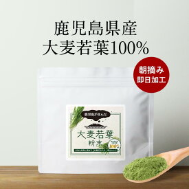 大麦若葉 健康 青汁 国産 100g 鹿児島県産 保存料 無添加 農薬不使用 料理 朝摘み パウダー 粉末 健康 野菜 栄養 食物繊維 牛乳 スムージー 置き換え ドリンク スープ レシピ 美容 送料無料