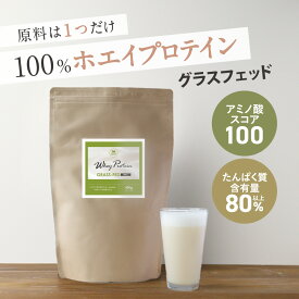 ホエイプロテイン グラスフェッド プロテイン 400g プレーン 着色料 無添加 WPC 初心者 女性 美容 タンパク質 プロテイン 高たんぱくホエイ アミノ酸スコア100 ダイエット グラスフェッドホエイプロテイン