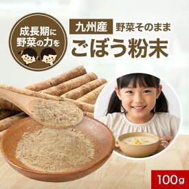 子供 野菜 九州産 ごぼう粉末 パウダー 100g 国産 野菜そのまま粉末 野菜パウダー お野菜 野菜粉末 おやさい 食物繊維 鉄分 カリウム 葉酸 マグネシウム ポリフェノール ビタミン カルシウム 下処理不要 保存食 美容 ダイエット レビュー特典