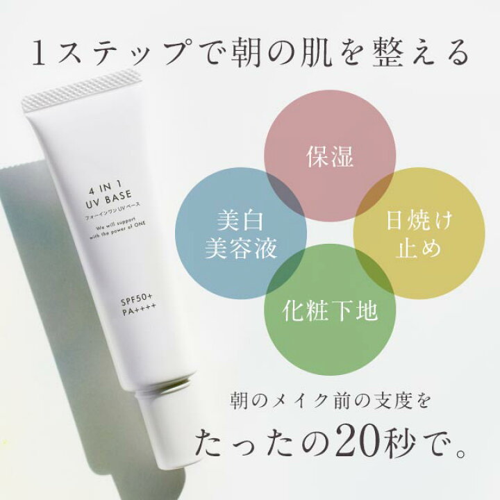 楽天市場 ポイント10倍 1位獲得 化粧下地 Uv 日焼け止め 顔 医薬部外品 毛穴 下地 化粧下地 保湿 メイクアップベース プライマー 送料無料 Uv トーンアップ 美容液 混合肌 乾燥肌 脂性肌 敏感肌 ニキビ 紫外線 日本製 Spf50 Pa 4in1uvベース 30ｇ