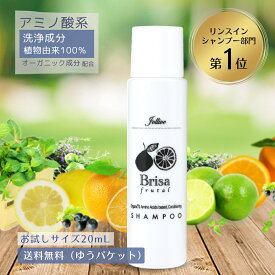 【レビュー投稿でプレゼント!!】アミノ酸 ヘア シャンプー お試し リンスイン 天然 やさしい 低刺激 ノンシリコン 無添加 オーガニック アロマ 香り 精油 フケ かゆみ 地肌 スカルプ トラブル 乾燥 保湿 トラベル 旅行 ブリッサ 20mL お試し ゆうパケット 送料無料