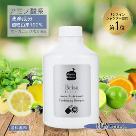 【レビュー投稿でプレゼント！】アミノ酸シャンプー ふんわり ノンシリコン 根本 毛 天然 植物 低刺激 リンスイン 産後 シャンプー 皮脂 無添加 オーガニック 髪 フケ かゆみ 痒み 頭皮 保湿 スカルプ ケア 抜け毛 ケア 美容室 専売 ブリッサ 500mL 付替 送料無料【RSL】