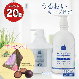 【期間限定P20倍!!】【オーガニックチョコプレゼント】天然 アミノ酸 シャンプー 無添加 天然由来 石鹸 家族 洗う 保湿 ヘア ボディ 顔 肌 皮膚 スカルプ 頭 体 潤うフケ かゆみ 体臭 加齢臭 ボディソープ 化粧水 ブリッサ 500mL ＆ アニモ 950mL セット 送料無料