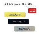 当店オリジナル! メタル プレート アルミ 名札 ミニ 15mm×60mm 1行のみのシンプル名札 会社 病院 オフィス ホテル ク…