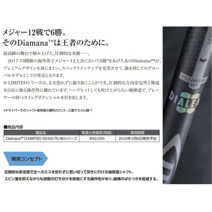 楽天市場】FW用 三菱ケミカル ディアマナ Dリミテッド ピン G410以降用  