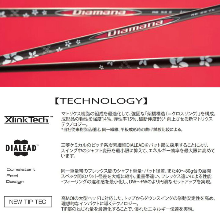 楽天市場】三菱ケミカル ディアマナ RB コブラ(旧タイプ)用 スリーブ付 
