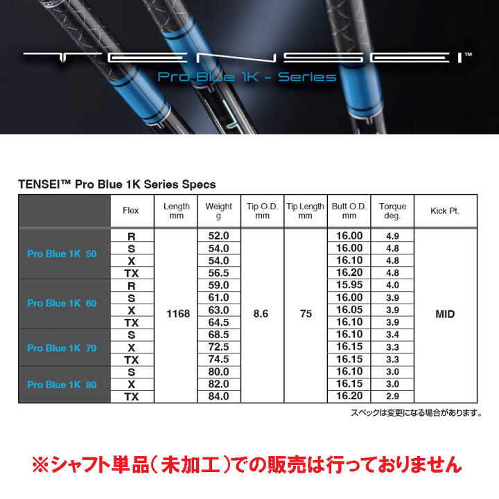 楽天市場】三菱ケミカル テンセイ プロ ブルー 1K キャロウェイ用  
