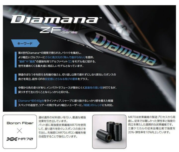 楽天市場】三菱ケミカル ディアマナ ZF テーラーメイド用 スリーブ付  