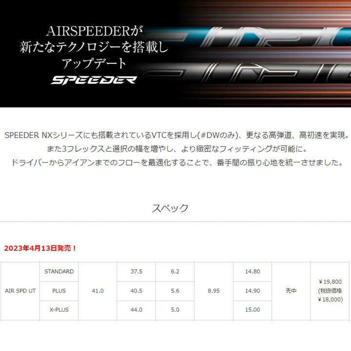 楽天市場】UT専用 フジクラ エア スピーダー UT テーラーメイド  
