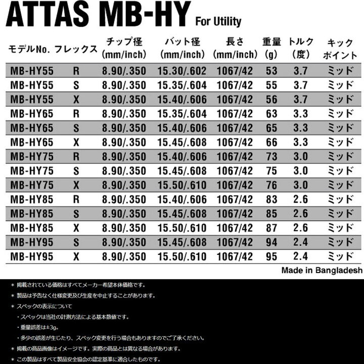 楽天市場】UT用 USTマミヤ アッタス MB-HY ピン G410以降 ハイブリッド 